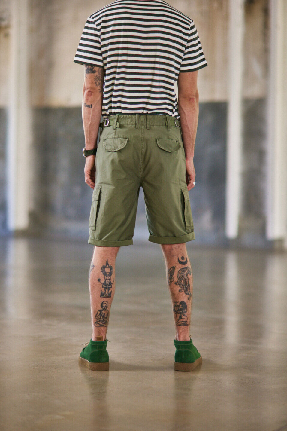 Pantalones cortos rectos Man Oscar Jerrican Army green | Freeman T. Porter
