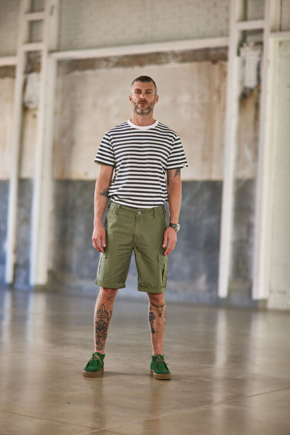 Pantalones cortos rectos Man Oscar Jerrican Army green | Freeman T. Porter