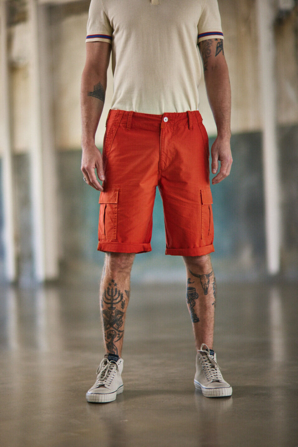 Cargo Shorts Gerade Man Oscar Jerrican Spicy orange | Freeman T. Porter