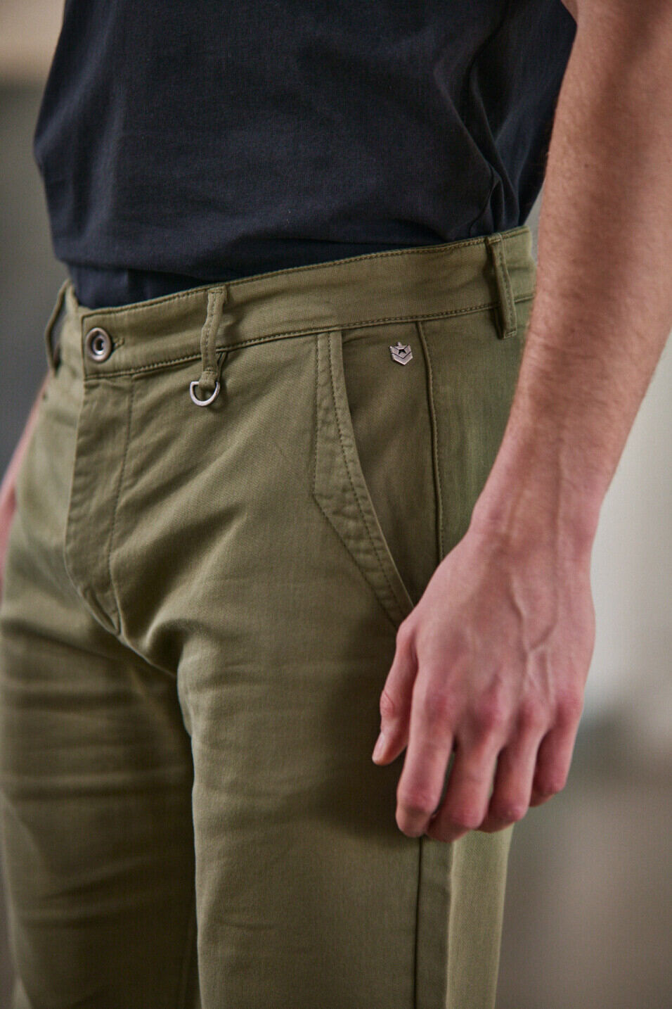 Pantalon chino slim Homme Gino Epic Deep lichen green | Freeman T. Porter