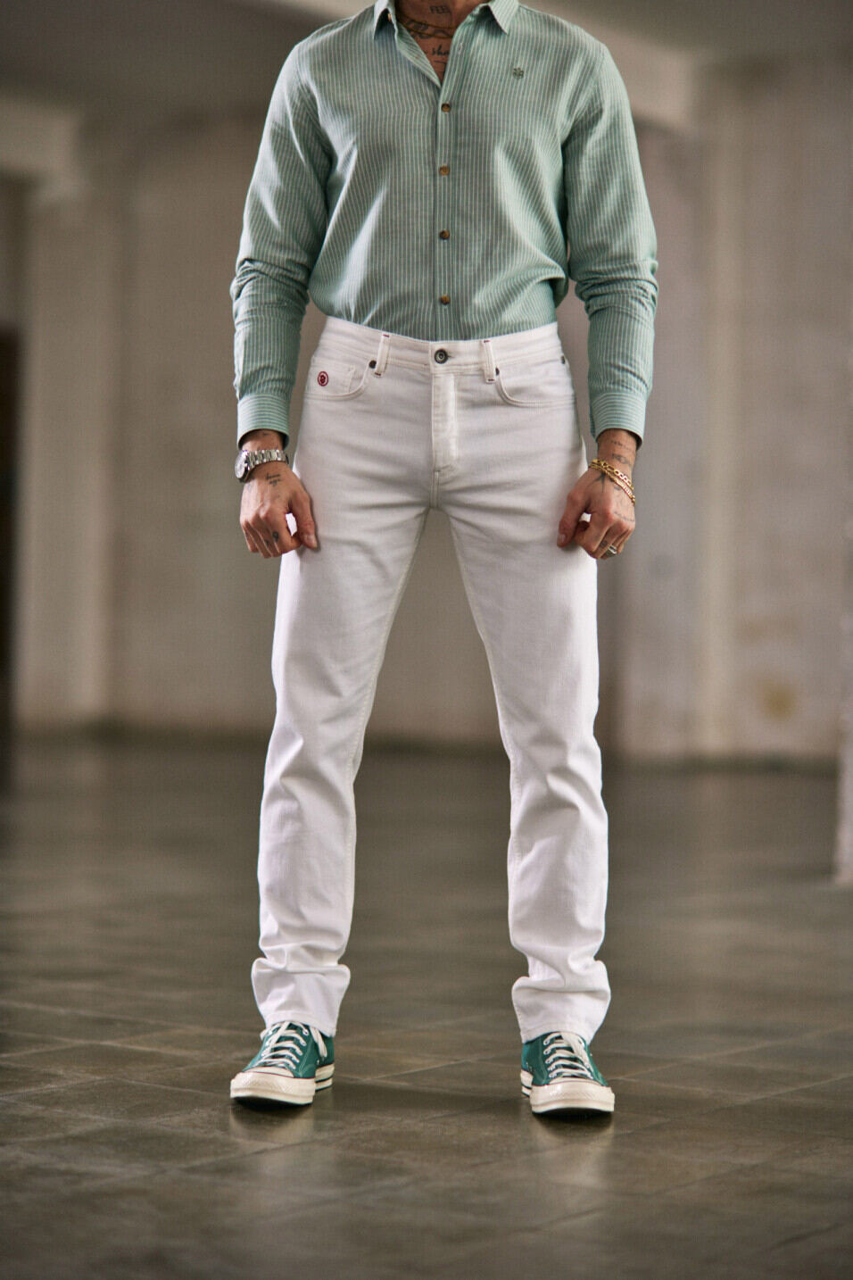 Straight-fitting jeans Man Jimmy Andalousia Off white | Freeman T. Porter