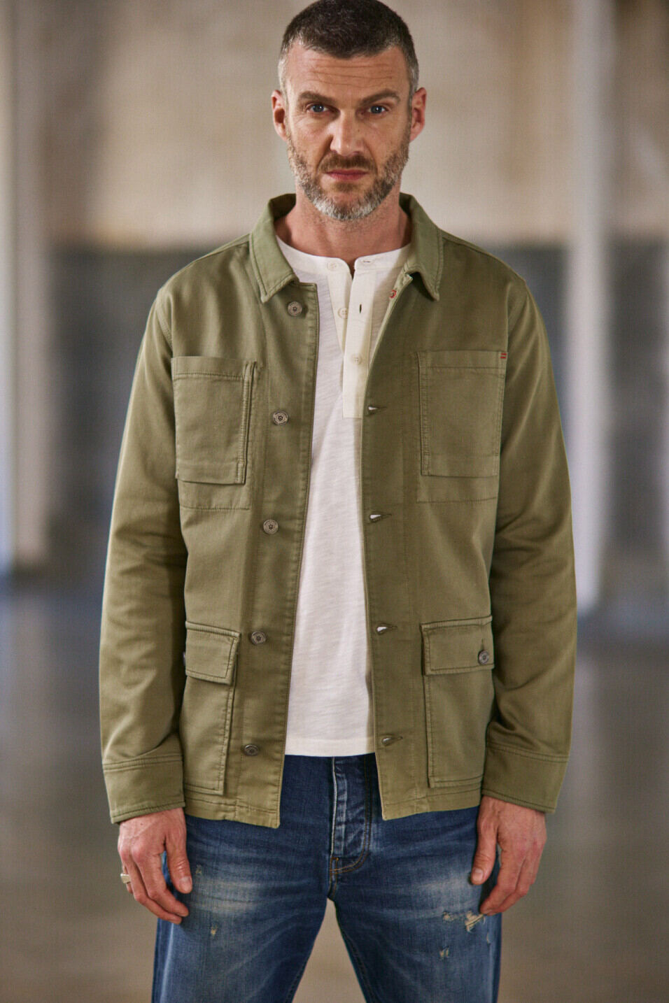 Workwear jacket Man Luck Epic Deep lichen green | Freeman T. Porter