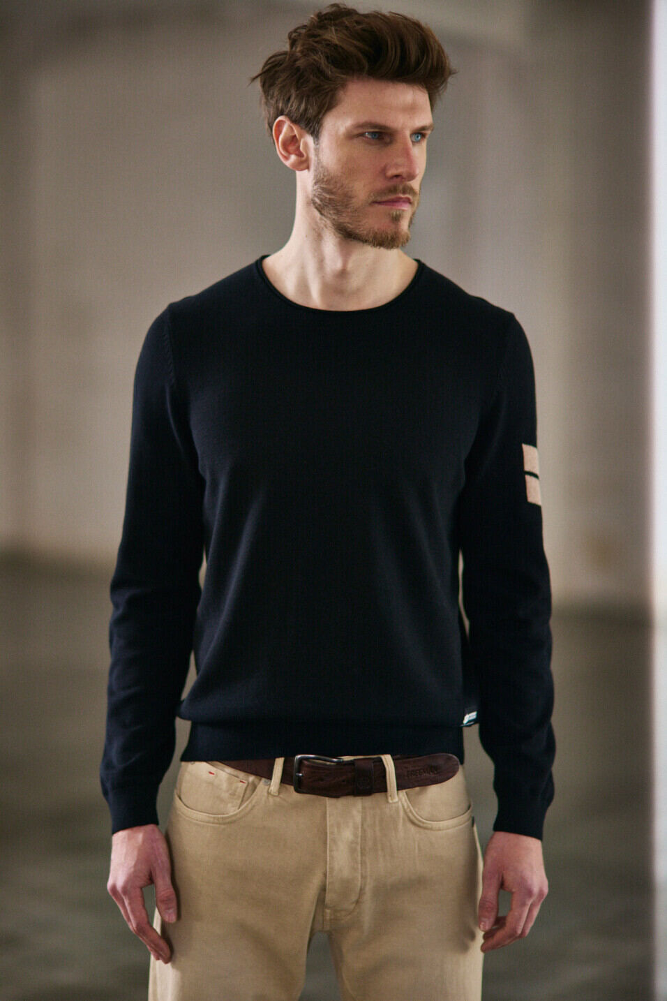 Pull col rond Homme Sonny Conwy Black | Freeman T. Porter