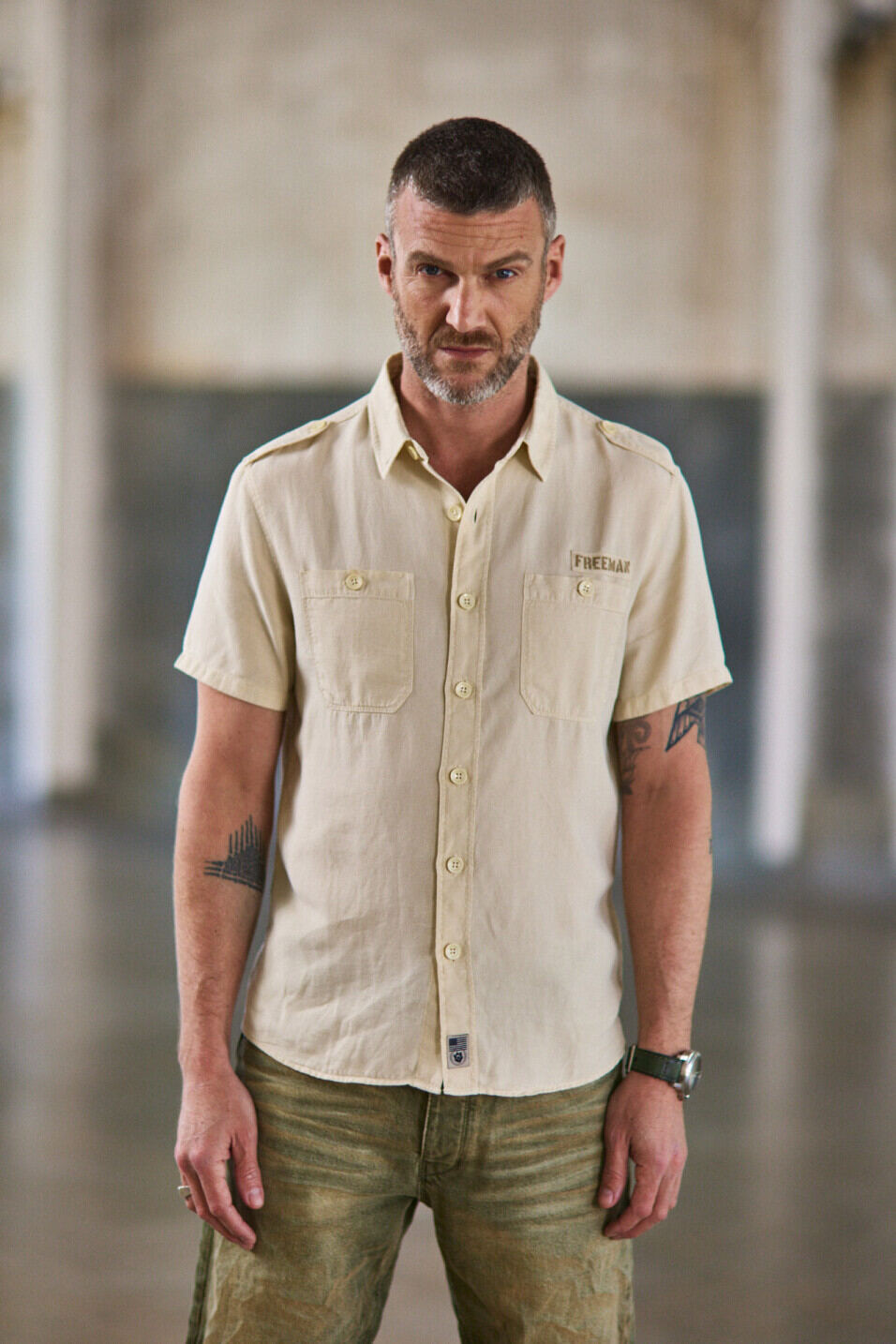 Short sleeve shirt Man Glenn Cosy Whitecap gray | Freeman T. Porter