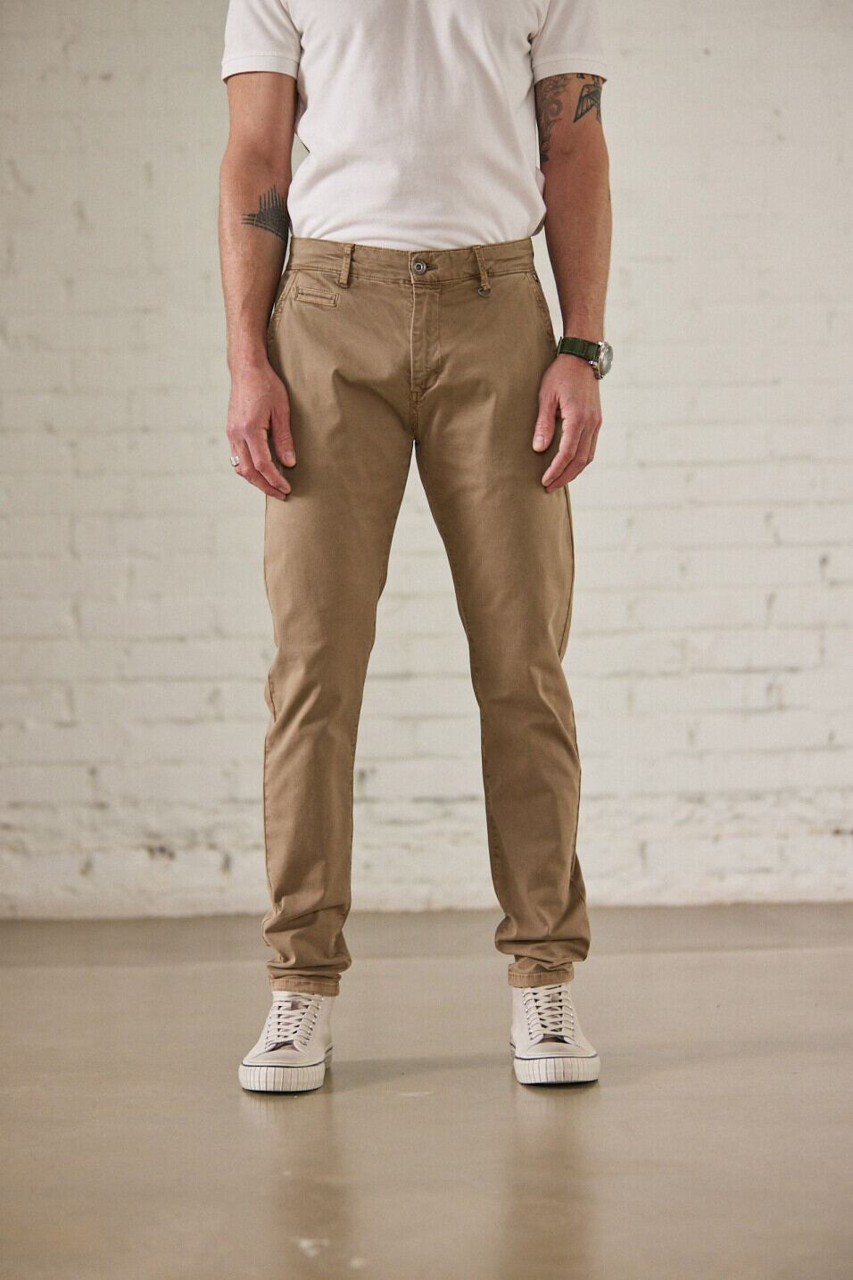 Pantalon chino slim Homme Gino Bellissimo Lead gray | Freeman T. Porter