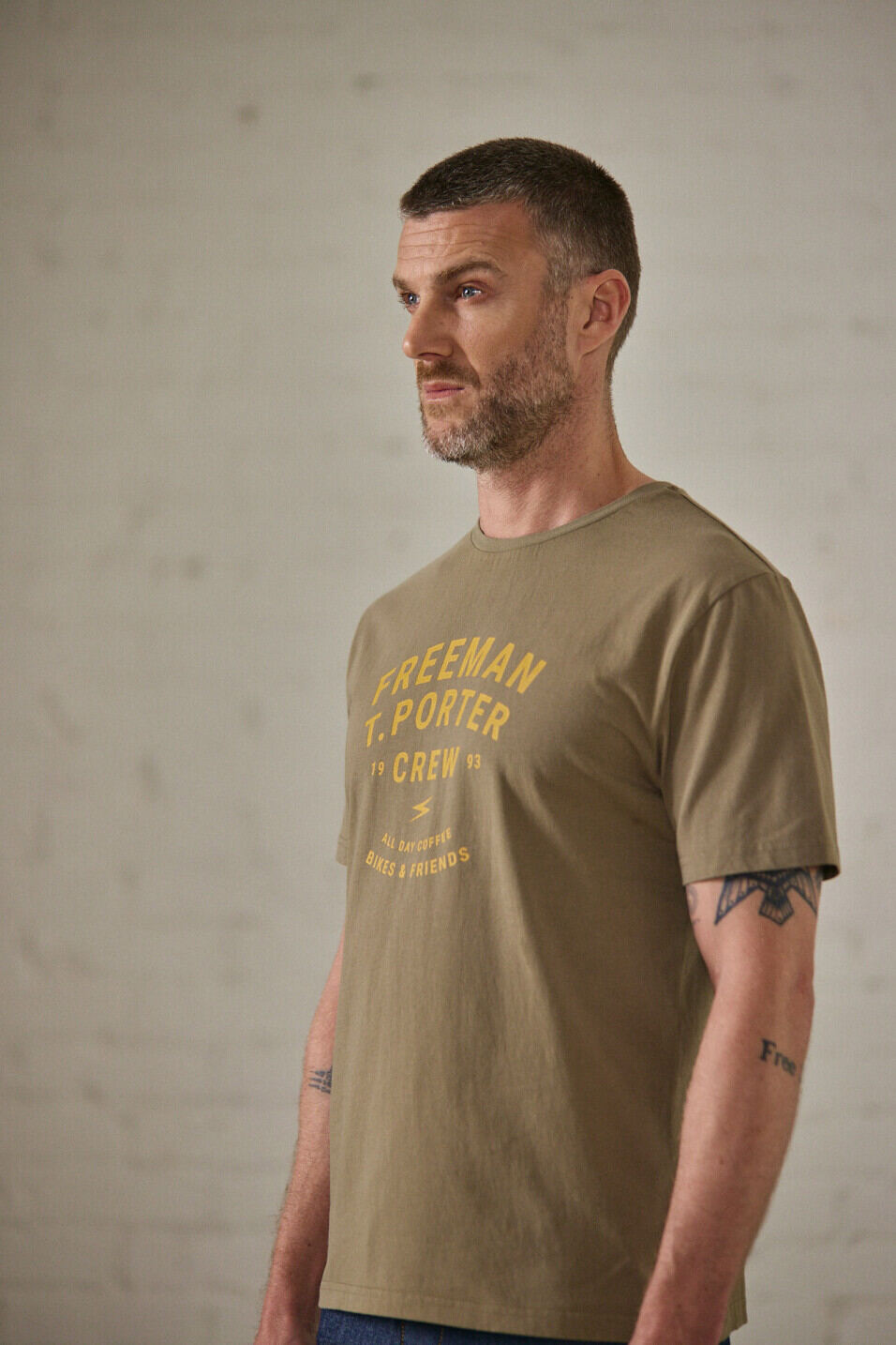 T-shirt manches courtes Homme Ivander Crew Deep lichen green | Freeman T. Porter