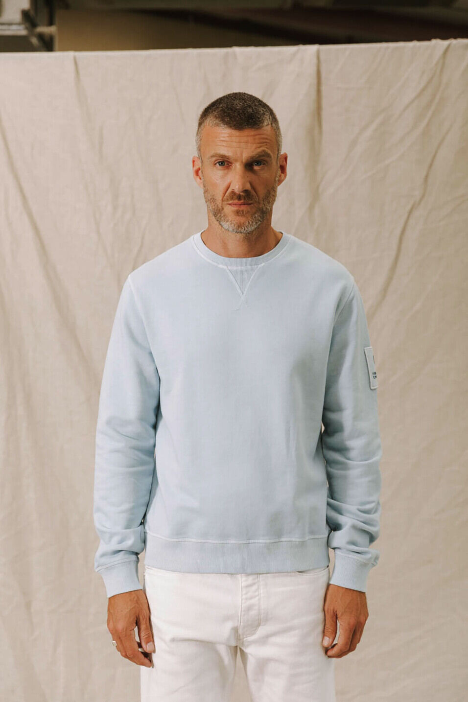Straight sweatshirt Man Baton Snug Blue sky | Freeman T. Porter