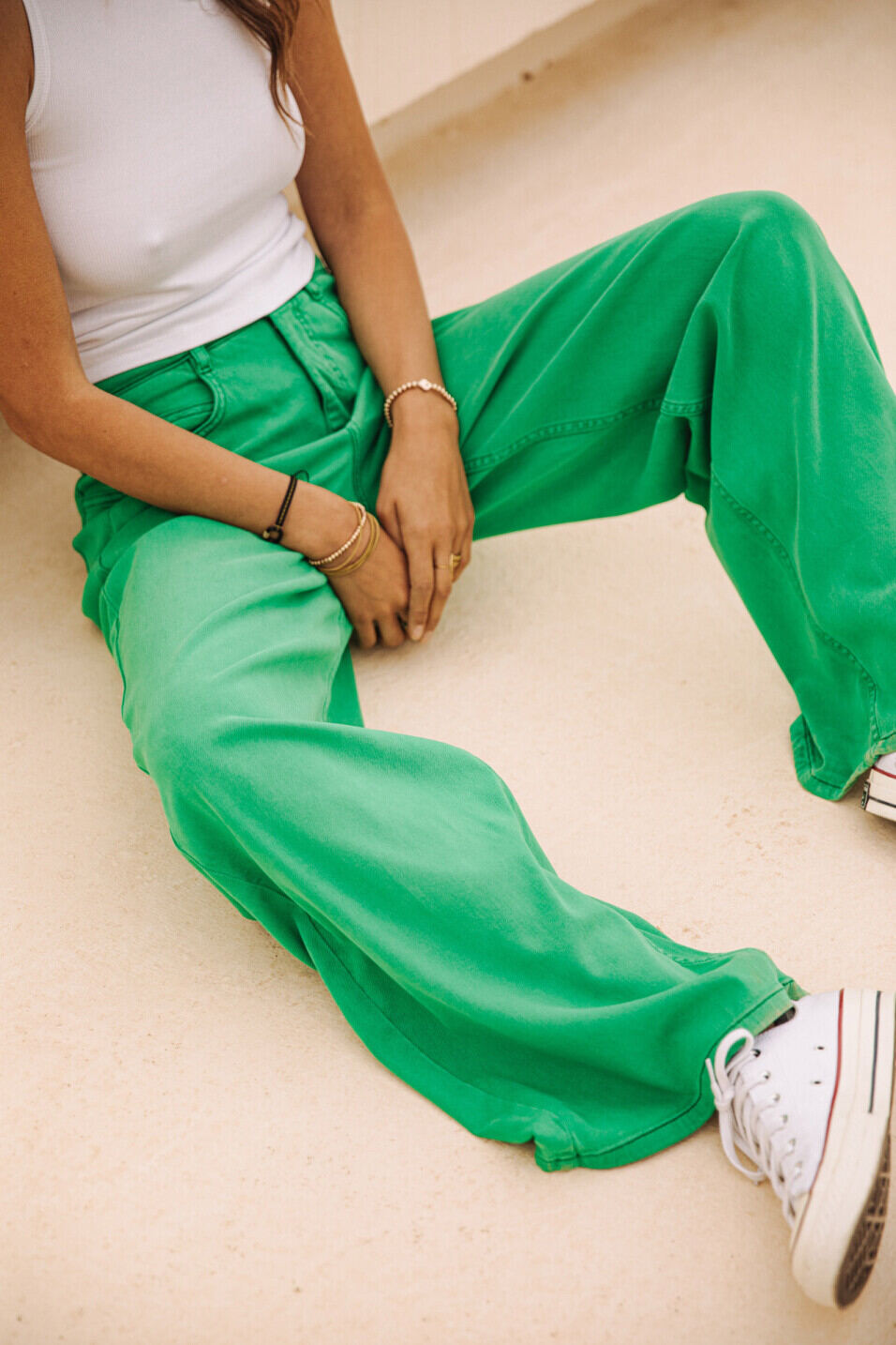 Wide leg pants Woman Jane Lynx Jolly green | Freeman T. Porter