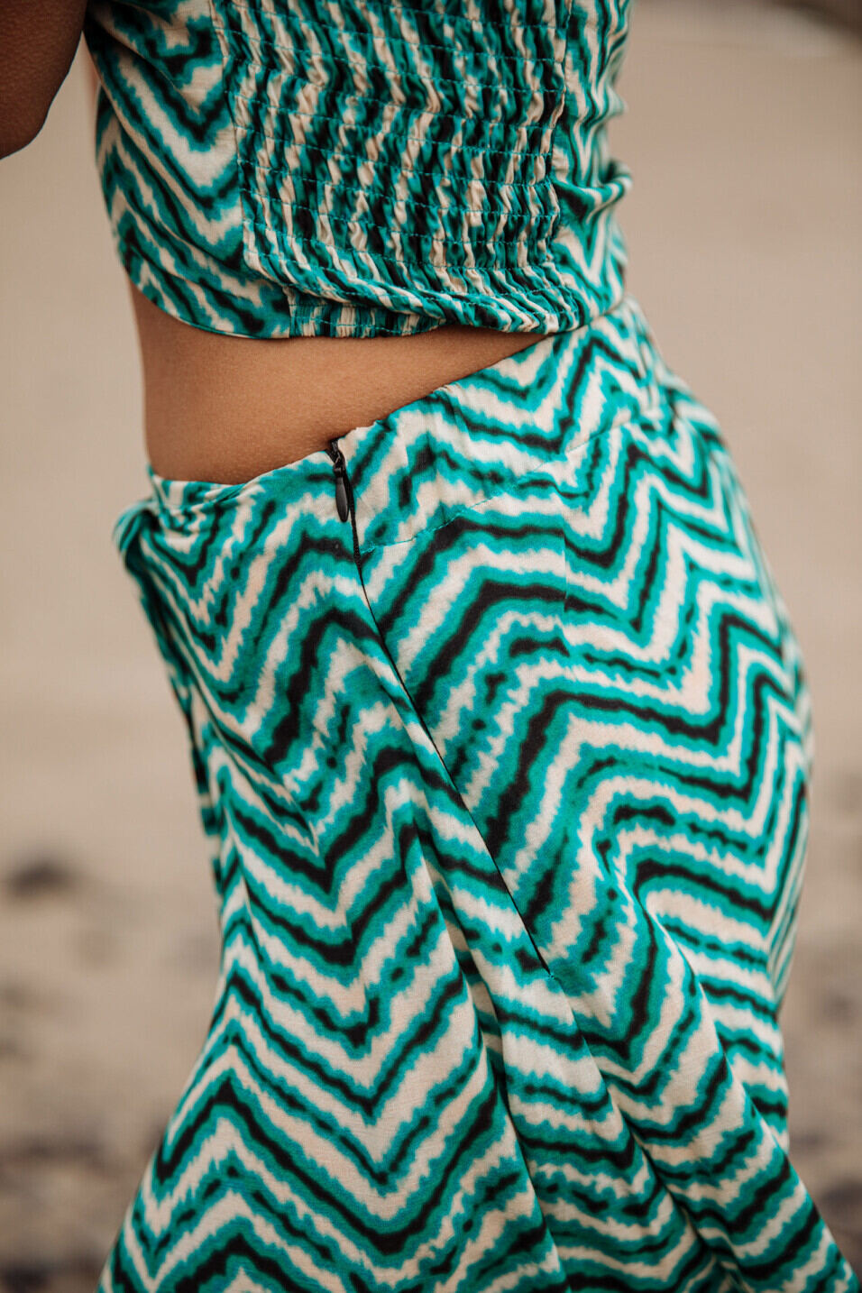 Long skirt with slit Woman Jopine Dunely Aqua sea | Freeman T. Porter