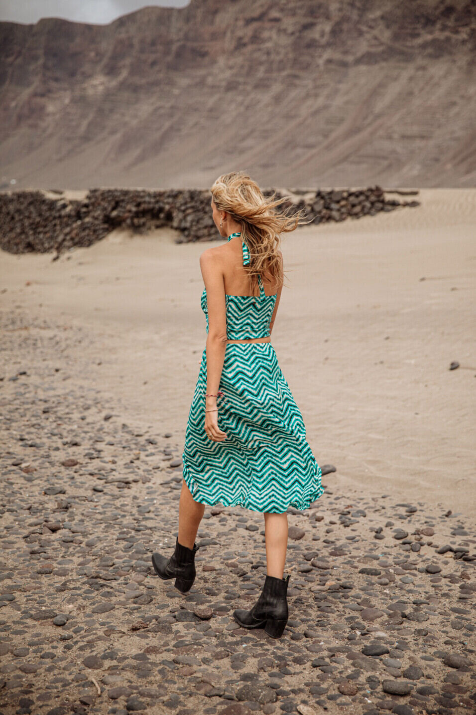Long skirt with slit Woman Jopine Dunely Aqua sea | Freeman T. Porter