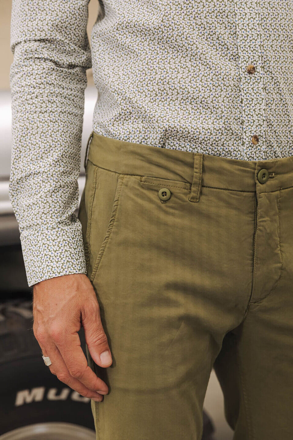 Chino pants Man Mathis Bonito Deep lichen green | Freeman T. Porter