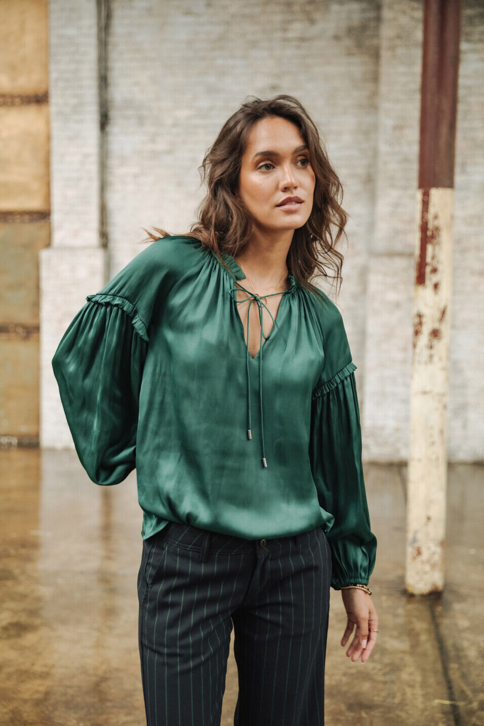 Plain satin blouse online